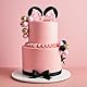LaVenty Maus Kuchen Topper rosa Bogen Ohren Kuchen Dekorationen für Mädchen Geburtstag Babyshower Party Supplies