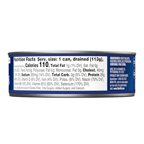 StarKist Solid White Albacore Tuna in Water, 4 - 5 Oz Can (Pack of 6) - 24 Cans Total