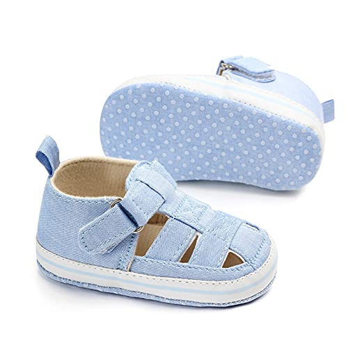 Baby Girls Boys Sandal Infant Toddler Shoes Newborn First Walkers Prewalker Crib Shoes Athletic (Blue, 5 M Toddler)4