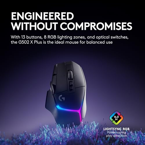 Image of Logitech G502 X Plus Lightspeed Wireless Gaming Mouse + Powerplay 2 Wireless Charging Mouse Pad Bundle - Black