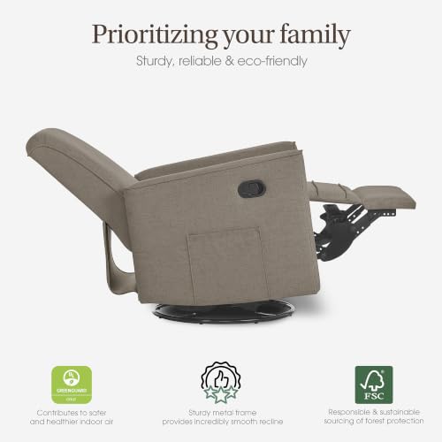 Image of Evolur Raleigh Plus Nursery Glider Recliner, GREENGUARD Gold, Light Truffle