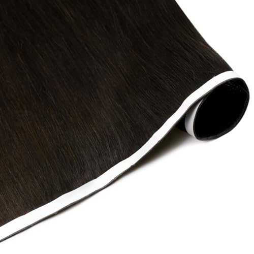 Image of LaaVoo Long Weft Tape in Hair Extensions Human Hair Genius Tape Extesnions Brown Human Hair Tape on Weft Extensions for Women 24inch 50G