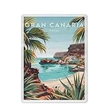 Cartel de hojalata de Gran Canaria, póster de viaje, impresión en hierro, pintura elegante, decoración de pared, estilo 12 x 16 pulgadas (30 x 40 cm)