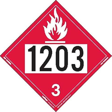 Labelmaster Z-IDG UN 1203 Flammable Liquid Hazmat Placard, Permanent Vinyl (Pack of 25) Cover