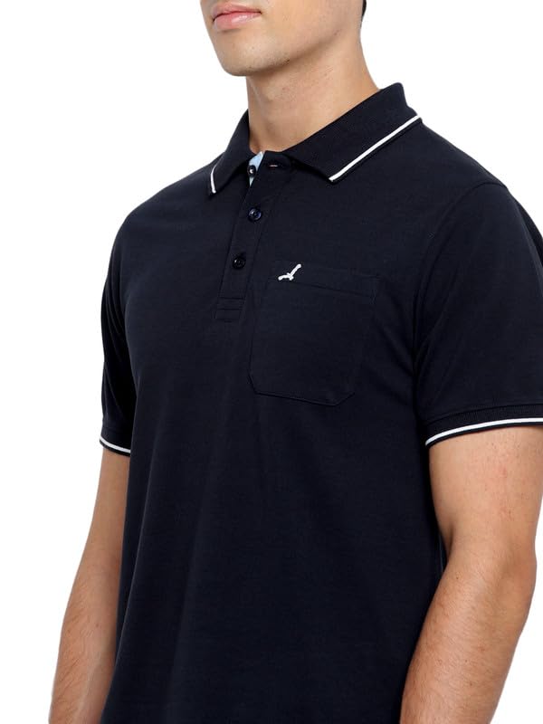 Image of AMERICAN CREW Polo Collar T-Shirt for Men with Pocket