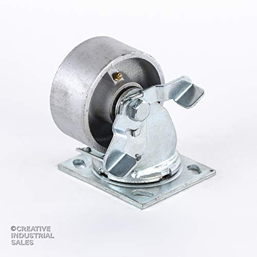 4" X 2" Swivel Casters Semi-Steel Wheel With Brake (2) And Rigid (2) 700Lb Each Tool Box #TOP2
