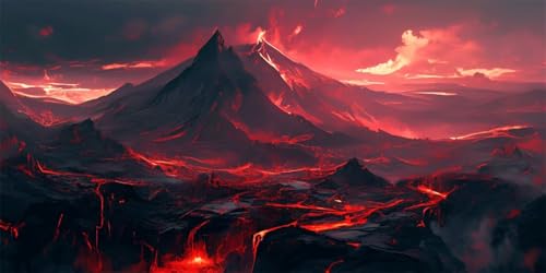 Diamond painting 5D complet grand format anti stress volcan