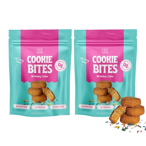 ChipMonk Keto Cookies Bites - Birthday Cake Flavor (2 Pack,