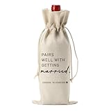 FBCCZEY Married Wine Bag Married Gifts for Couples Mr Mrs Marriage Honeymoon Gift Wedding Party Decorations Getting Engaged Wine Bottle Bag Champagne Bottle Wraps Bags
