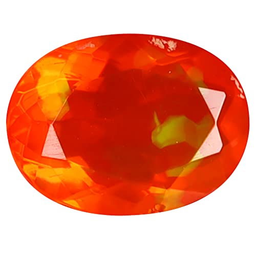 Opale de feu orange véritable de 1,39 carat, pierre précieuse ovale haut de gamme