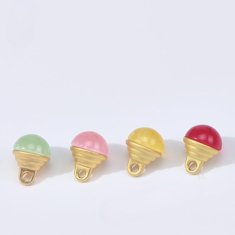 Guziki perłowe, 20 szt., 10 mm, krople wody, małe półokrągłe, gruszka, do rękodzieła z żywicy, guzik trzonkiem(Pink)