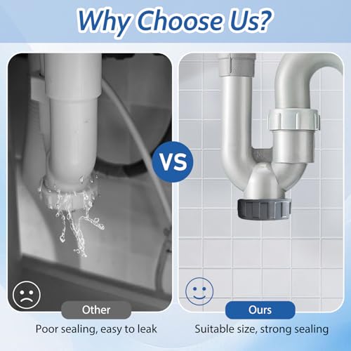 2 Stück Kunststoff-Endkappen, Weiblich Gewindet, Auslaufsicherer Abflussverschluss für Waschmaschine, Küche, Bad, Wäscheabflüsse (40 mm)