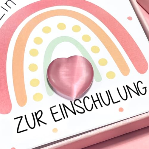 Mutstein für Kinder Einschulung - Schulkind 2026 Mädchen Geschenk Mutmacher – Ansicht 3