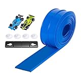 DeeRace レースカートラック レーストラックおもちゃ DIY 楽しい多目的 男の子 女の子向け 軽量 強力吸盤 フレキシブルフレックス 15フィート, 青