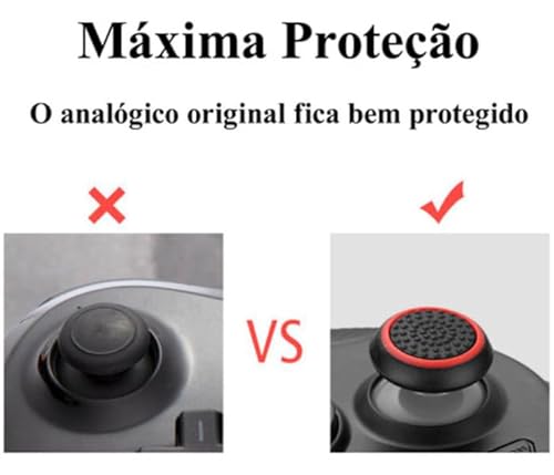 Par (2 Unidades) Grip Protetor Analógico Silicone Controle Joystick Polegar Compatível Com PS4 PS5 X