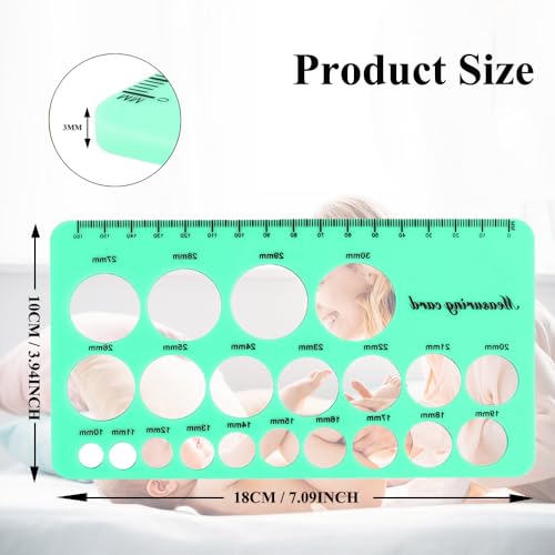 Nipple Rulers for Flange Sizing, Silicone & Soft Flange Size Measure for Nipples, Nipple Measuring Tool Flange with 1.5m Soft Tape Measure (Green)