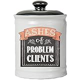 Cottage Creek Ashes of Problem Clients Jar | Funny Candy Jar for Office Desk with Black Lid | Lawyer...
