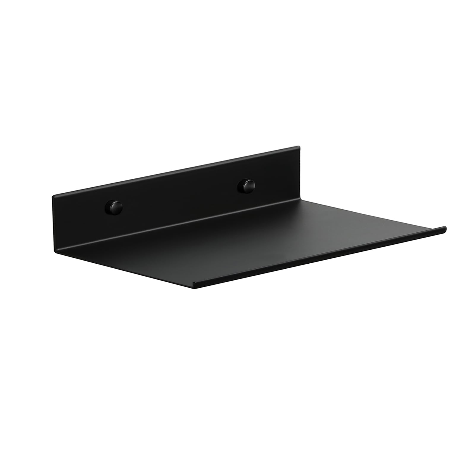 Z metnal 25cm Small Floating Shelf, Matt Black Aluminium Wall Display Shelf, Mini Wall Mounted Shelving for Collectibles Bedroom Bathroom, 1 Pack