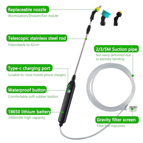 Pulvérisateur de jardin rechargeable USB polyvalent et facile à utiliser - 7