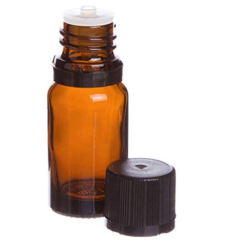 Lisse Essentials 15 ml Amber Glass Essential Oil Bottle with Orifice Reducer and Cap (pack of 12)