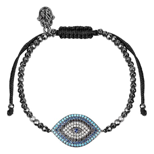KARMA AND LUCK - Walk with Integrity - Women's Genuine Hematite Stones Gold Tone 5.5' to 7.5' Bracelet with Adjustable Drawstring Closure Handmade in Southeast Asia (Gunmetal)