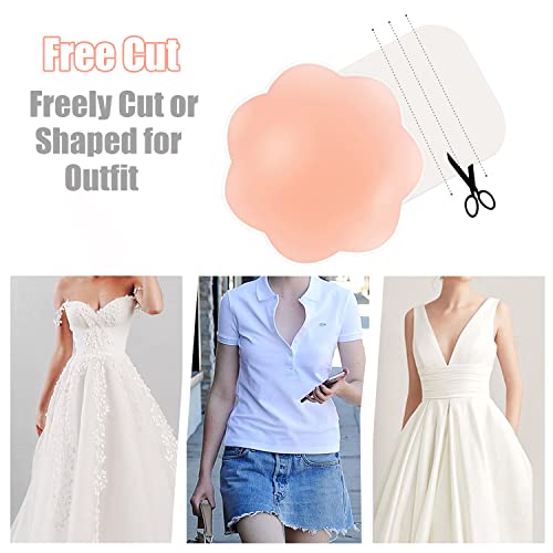 FLORENCE IISA Sticky Bra for Breast Lift Pasties Nipple Covers Invisible Silicone Adhesive Bra Petals Stick on Bra