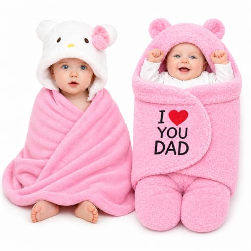 Image of BRANDONN Baby Blanket Newborn Combo Gift Pack of Swaddle Wrapper, 0-9 Months, Length 68 cm x Width 68 cm, Pack of 2 Pcs.