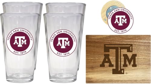 Pack cocina Texas A&M Aggies con vasos y tabla