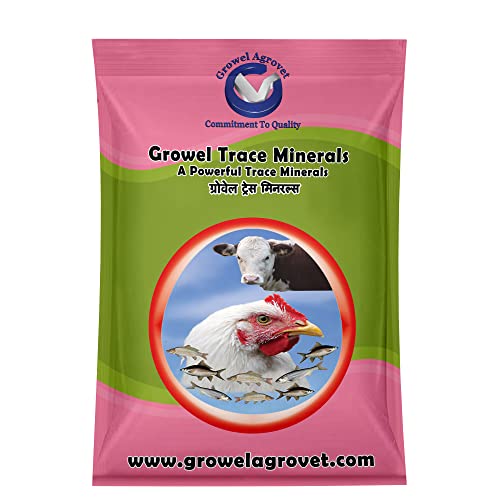 Growel Agrovet Trace Minerals- Powerful Trace Minerals for Aquaculture, Poultry, Cattle, Horses, Pigs, Goats, and Sheep -1 Kg.