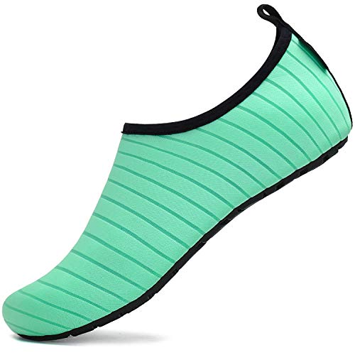 SAGUARO Hombre Mujer Zapatos de Agua Playa Escarpines Zapatillas de Deportes Acuáticos Buceo Surf Snorkel Yoga Piscina, Verde 36/37