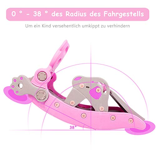 COSTWAY 4 in 1 Kinder Spielplatz mit abnehmbarem Hocker, Schaukelpferd & Rutsche & Basketballkorb & Wurfspiel, inkl. 1… – Bild 7