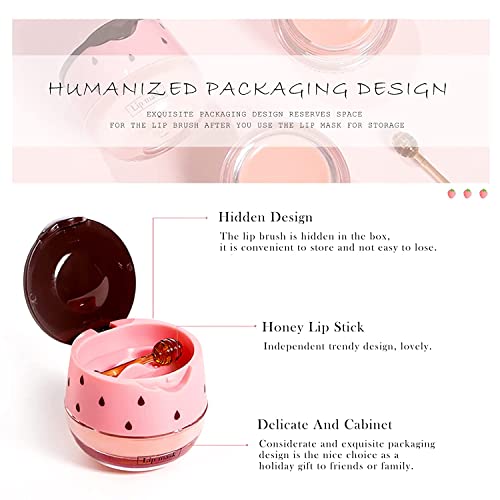 KYDA Honey+Strawberry Balm Lip Mask Set, Moisturizing Lip Mask for Day&Night Lip Care - Image 2