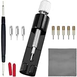 TICFROG Watch Link Removal Kit, Tools to Adjust and Remove Wristwatch Bracelets, Pin Remover for Sizing Strap, Watch Band Adjustment Tool Kit with Extra Replacement (Black)