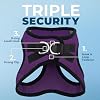 Best Pet Supplies - All Weather Mesh/Plush, Reflective, No Pull Harness for Small, Medium Dogs, Cats - Secure with Hook & Loop Fastener, Buckle, Double D-Rings - Purple/Black Trim, S