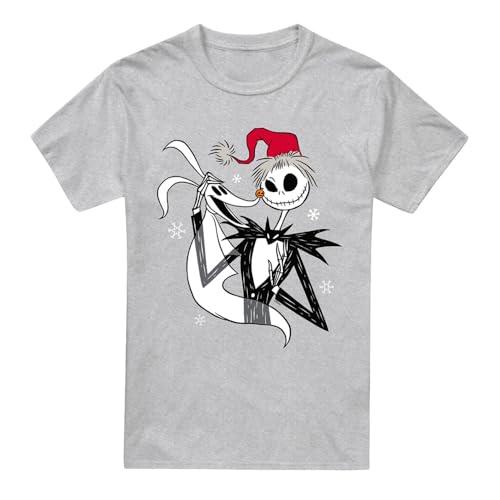 Image of Cotton Soul Disney The Nightmare Before Christmas Jack Skellington Xmas Unisex T Shirt, Athletic Heather, X-Large