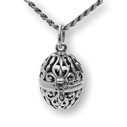 Pearlina Sterling Silver Filigree Necklace Egg Locket Prayer Holder, 20"… #TOP4