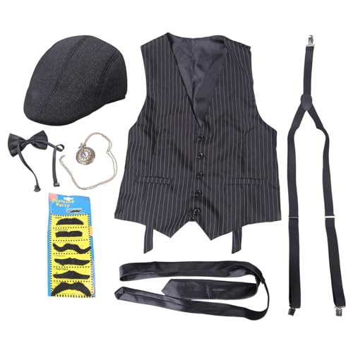 Costume des années 1920 homme gilet sans plis et accessoires pour soirée Halloween réussie