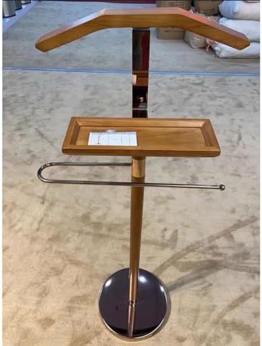 Modern Suit Valet Stand for Men & Women - Stylish Garment Organizer with Contour Hanger, Tray, Trouser Bar, Tie Bar & Shoe Rack for Entryway, Office & Living Room