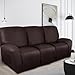 ANARACHON Recliner Couch Cover Leather Look Recliner Sofa Covers for 3 Cushion Reclining Sofa Slipcovers 8-Pieces Furniture Protector Spandex Fabric Washable (3 Seater, 01 Chocolate)