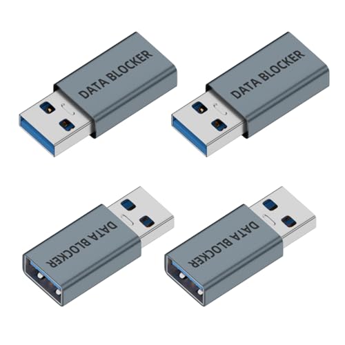 Pastall 4-Pack USB Data Blocker,USB A to A Data Blocker,Only for Safe Charging,Protect Against Juice Jacking for Smartphone,PC,Laptop,Tablet