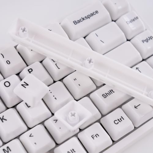 Image of Ceramic Keycap Set for 61 /67 /68 ANSI Keyboards 96 Keys (White with Black) | Mechanical Keyboards Alumina Ceramic, Scratch-Resistant, Gloss Finish, TKL Layout, Comfortable Typing
