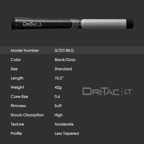 Winn Dri-Tac LT Standard Golf Grip – Lightweight & Tacky