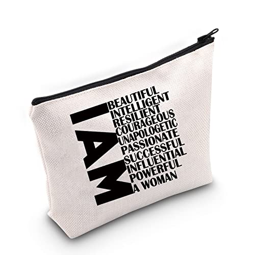 Girl Power Gift Feminist Gift Women Empowerment Gift I Am A Woman Cosmetic Bag Motivational Inspiring Gift, I Am a Woman Borsa Bianca