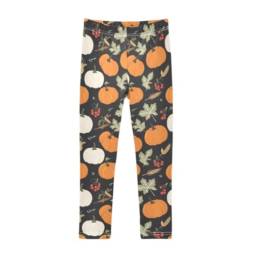 senya Girls Printed Leggings Yoga Pants Pumpkin Ears Leaves Pattern for Kids in 4t to 10 Years, 4T