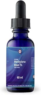 Methylene Blue 1% 60 mL Glass Dropper Bottle |USP-Grade Methylthioninium Chloride Liquid | for Brain Function & Cognitive Health | No Formaldehyde