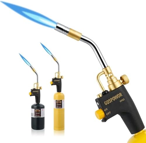 High Intensity Propane Torch Head Fuel by Propane, MAPP, Welding Torch, Turbo Gas Torch Kit, Trigger Start Mapp Gas Torch Kit with Igniter,Propane torch,Blow Torch(Fuel Not Included)
