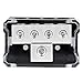 Temank Power Distribution Block 4 Way, 0 2 4 AWG Gauge in / 4 8 10 Gauge Out, Car Audio Stereo Amp Distribution Connecting Block for Car Audio Splitter 2 pcs (1 in 4 Out)