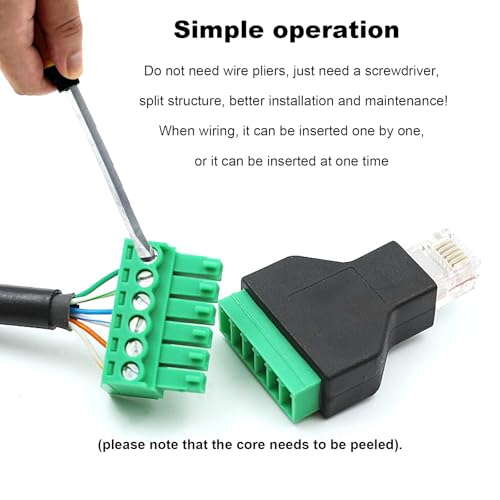 ATMLCOER 10PCS RJ12 Male Plug to 6 Pin Screw Terminal Connector,Ethernet RJ12 6P6C Audio Adapter Connector Home Audio Accessories by ATMLCOER - Used condition - Image 5