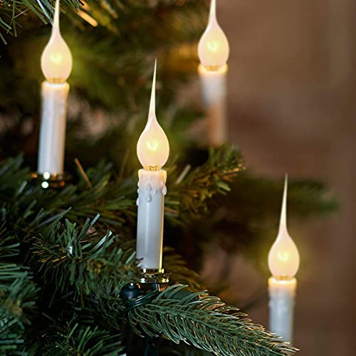 Silicone Dipped Candle Light Bulbs Country Style Candle Replacement Bulbs 5 Watts Clear Silicone Light Bulbs For Window Candles Chandeliers, C7/E12 Candelabra Base (12 Pack) #TOP5