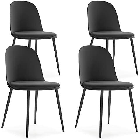 HOMN LIVING Set de 4 sillas Kana Negro Cover